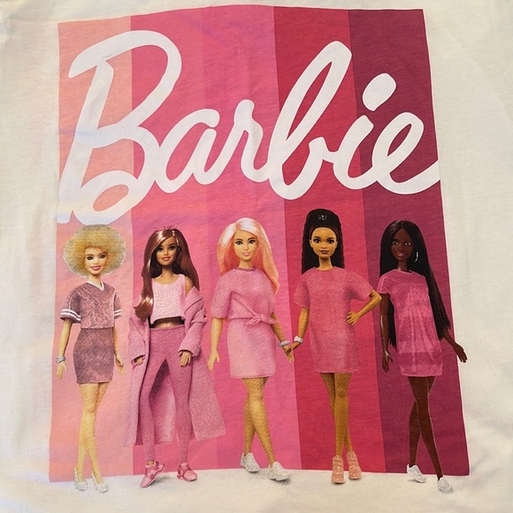 Barbie Tops - NWT Barbie White And Pink T-Shirt Size Juniors XXXL (19)